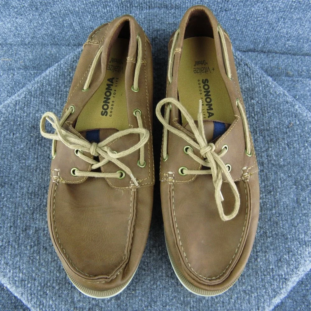 Sonoma Mitchelltan Men Boat Shoe Brown Synthetic Lace Up Size 12 Medium
